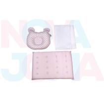 Travesseiro Anatômico+ Travesseiro Antissufocante +fronha 3 Peças Rosa