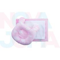 Travesseiro Anatômico+ Travesseiro Antissufocante +fronha 3 Peças Rosa Nuvem
