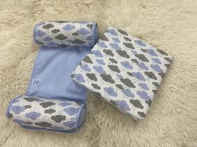 Travesseiro Anti-refluxo De Carrinho+rolinho Segura Bebe Azul Travesseiro Anti-refluxo De Carrinho+rolinho Segura Bebe Azul