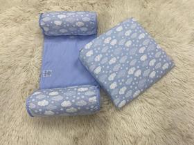 Travesseiro Anti-refluxo De Carrinho+rolinho Segura Bebe Azul