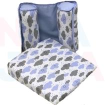 Travesseiro Anti-refluxo De Carrinho+rolinho Segura Bebe Azul