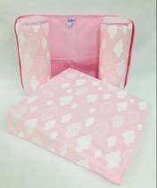 Travesseiro Anti-refluxo De Carrinho+rolinho Segura Bebe rosa Travesseiro Anti-refluxo De Carrinho+rolinho Segura Bebe rosa