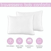 Travesseiro Antialergico 50X70 Cm Fofo Branco Algodão 2 Uni