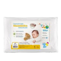 Travesseiro Antialergico Antissufocante Viscoelástico Nasa Baby Nenem Bebê Recem Nascido Original 30x40cm