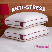 Travesseiro Antiestresse Relaxante Zen Macios Branco Premium Hipoalergênico Alto Confortável Sleep