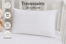 Travesseiro Bebê Antialérgico Hipoalergênico Macio 30x45cm para Berço Confortável