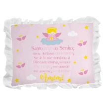 Travesseiro Bebe com Babado Oração Anjinho da Guarda Infantil 28x35cm Travesseiro Bebe com Babado Oração Anjinho da Guarda Infantil 28x35cm