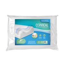 Travesseiro Cervical Anatômico Ortopédico 59x39cm Fibrasca