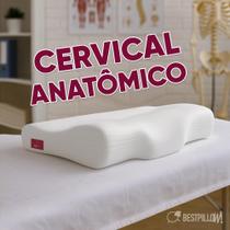 Travesseiro Cervical Anatômico Ortopédico Dores Costas Pescoço Branco Dormir Luxo Premium - Best Pillow
