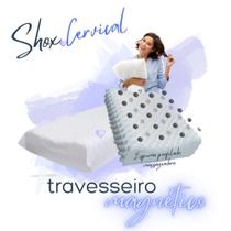Travesseiro Cervical Magnetico Ortopedico Alinha Coluna 24 Pastilhas
