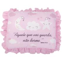 Travesseiro com frase bíblica para bebê 28cmx35cm Minasrey