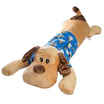 Travesseiro Corpo Xuxão 1,10m Dog Azul Maciez da Pelúcia Satin no Seu Descanso