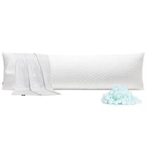 Travesseiro Corporal Rainmr 180 x 50 cm com Espuma de Memória e Capa Refrescante