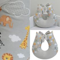 Travesseiro de Amamentar Bebe Tema Safari Lindas Estampas Travesseiro de Amamentar Bebe Tema Safari Lindas Estampas