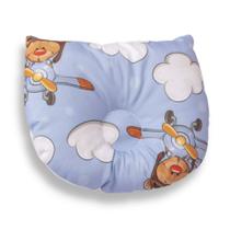 Travesseiro de Bebê Anatômico Urso Aviador Azul