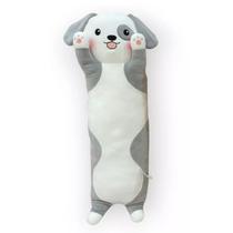 Travesseiro de Corpo Almofada Fofinha Cachorro Pet Cinza - DM Toys