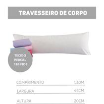 Travesseiro De Corpo Body Pillow 1,30 X 44 Com Fronha Prime