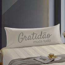 Travesseiro De Corpo Body Pillow Natural 40x130cm Gratidão Cinza