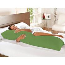 Travesseiro De Corpo Com Fronha Mega 100% Algodão Verde - CasaHome