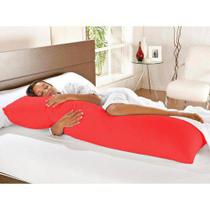 Travesseiro De Corpo Com Fronha Mega 100% Algodão Vermelho - CasaHome