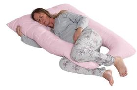Travesseiro de corpo gestante descanso amamentação estampado rosa