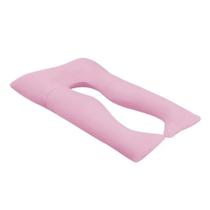 Travesseiro de Corpo Gestante Grávida Almofada + Capa Fronha Retirável Confortável Rosa lisa