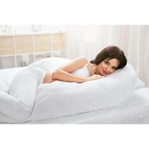 Travesseiro de Corpo King Xuxão Chuchão Abraço Toque de Pluma Pena 150x50cm Inodoro, Antialérgico