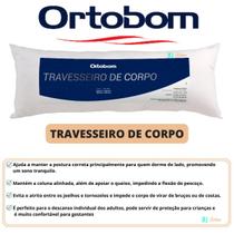 Travesseiro de Corpo Ortobom Xuxão Giant Pillow - Corrige Postura - Evita Atritos nos Joelhos - Confortável Para Gestantes