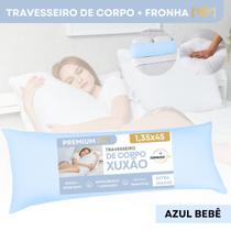 Travesseiro de Corpo Xuxão 135x45cm Antialérgico Fibra Siliconada Conforto Coluna Alívio Gestante Com Fronha Protetora Macia C/ Zíper Travesseiro de Corpo Xuxão 135x45cm Antialérgico Fibra Siliconada Conforto Coluna Alívio Gestante Com Fronha Protetora Macia C/ Zíper