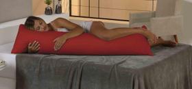 Travesseiro De Corpo Xuxao com Fronha Ziper Percal Silicone Vermelho