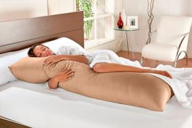 Travesseiro De Corpo Xuxão Com Ziper Caqui(Fronha + Refil 1,35mx0,40cm) 100% Poliéster - MARIA FLOR ENXOVAIS