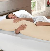 Travesseiro De Corpo Xuxão Com Ziper Palha (Fronha + Refil 1,35mx0,40cm) 100% Poliéster