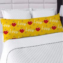 Travesseiro de Corpo Xuxão Love Corações Vermelho 1,25x0,45cm Acompanha Capa com Zíper Enchimento de Silicone - Decorações Yasmim