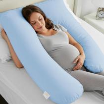 Travesseiro de Gestante Corpo Inteiro em U Almofada Gravidez Apoio Barriga Costas e Pernas Conforto para Dormir Macio e Confortável