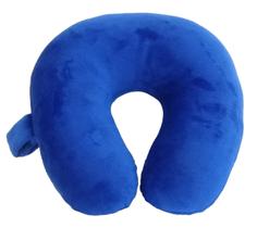 Travesseiro de Pescoço Infantil para Viagem Wolf Essentials Microfibra Macia Azul