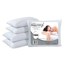 Travesseiro de Poliéster Multivix Mácio Suporte Firme com Capa Matelada 50cm x 70cm - Branco