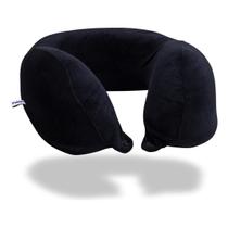 Travesseiro De Viagem Anatomico Para Pescoço Plush Nap Preto