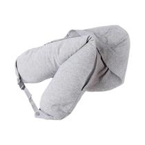 Travesseiro De Viagem Com Capuz E Bolsa De Armazenamento, Almofada De Pescoço Macia E Recheável Para