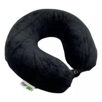 Travesseiro de Viagem Plush Espuma Viscoelastica Nasa Com Botão Preto Nap MPS2A40