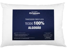 Travesseiro Fiber Flock Luxo Perfil Alto 01 Peça 100% Algodão - Ortobom