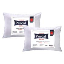 Travesseiro Fibras Siliconadas Plus Percal 200 Fios 2 Unidades p/Fronha 50x70cm (50x70) - Ortobom Travesseiro Fibras Siliconadas Plus Percal 200 Fios 2 Unidades p/Fronha 50x70cm (50x70) - Ortobom
