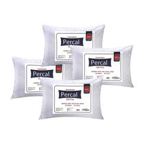 Travesseiro Fibras Siliconadas Plus Percal 200 Fios Kit c/ 4 Un 70x50x15 - Ortobom Travesseiro Fibras Siliconadas Plus Percal 200 Fios Kit c/ 4 Un 70x50x15 - Ortobom