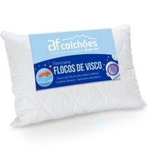 Travesseiro Flocos De Espuma Viscoelástica Antialérgico Macio NASA 50x70x14cm BF Colchões
