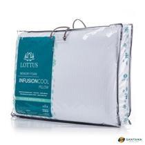 Travesseiro Gel Infusion Cool Refrescante Memory Foam Lottus - 60x40x14cm - General Injection
