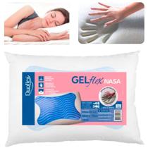 Travesseiro Gel Nasa Gelado Duoflex Gelflex Antialérgico Macio Viscoelástico Original Capa com Zíper Travesseiro Gel Nasa Gelado Duoflex Gelflex Antialérgico Macio Viscoelástico Original Capa com Zíper
