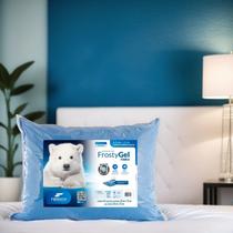 Travesseiro gelado frostygel fibra toque de pluma 50x70
