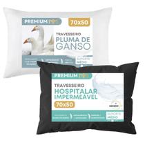 Travesseiro Impermeável Toque Pluma De Ganso Antialérgico Anti Mofo Pluma Sintética Antiácaro Super Macio e Resistente Travesseiro Impermeável Toque Pluma De Ganso Antialérgico Anti Mofo Pluma Sintética Antiácaro Super Macio e Resistente