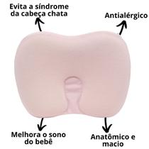 Travesseiro infantil antialérgico macio para bebê anatomico viscoelástico