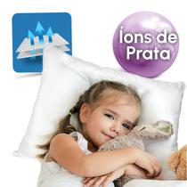 Travesseiro Infantil Íons de Prata Antialérgico Antimofo Antiácaro Antimicrobiano Fibra Siliconada com Algodão 180 fios - Trisoft
