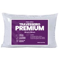 Travesseiro King 90cm x 50cm Percal 180 Fios Algodão Fibra de Silicone Premium Grande